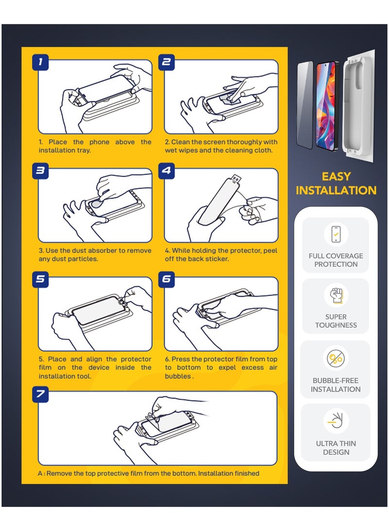 Remson Elite Guard Pro Tempered Glass Screen Protector HD Clear 9H Hardness Full Coverage with Installation Tool Kit compatible for Samsung Galaxy S25 Plus 6.7 inch - Image 4
