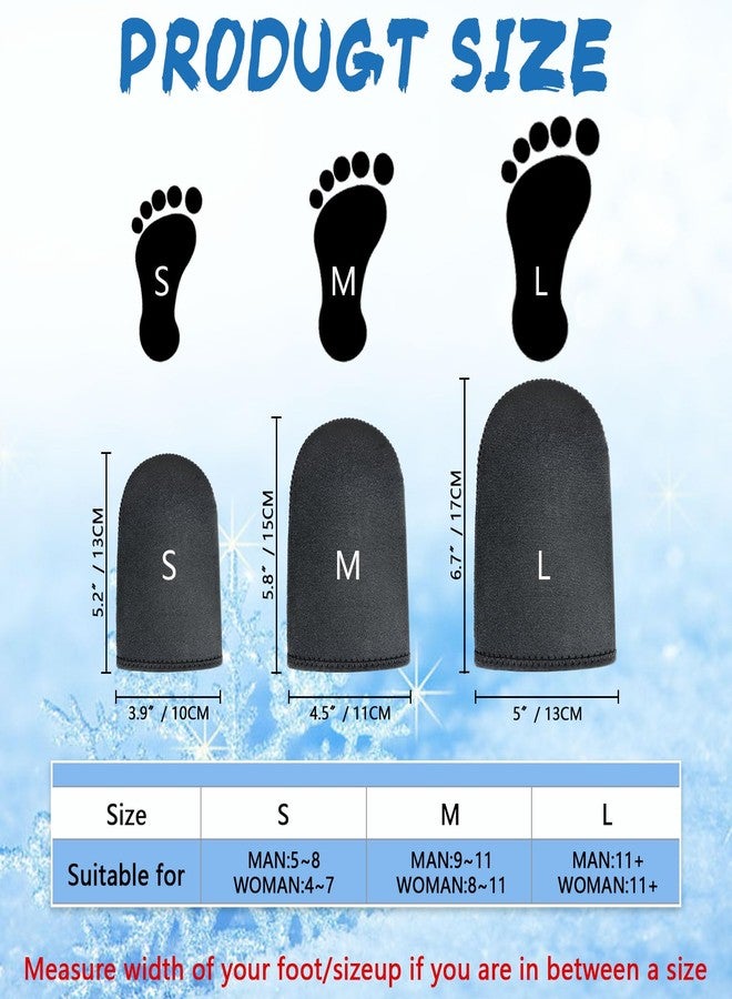 KAHIT Neoprene Toe Covers 2 Pairs 3mm Reusable Toe Warmers Toe Warmers Reusable Heated Toe Warmers Ice Bath Toe Covers Toe Warmer Socks Heated Toe Socks Toe Covers for Ice Bath(2 Pairs-Black-M) - Image 2