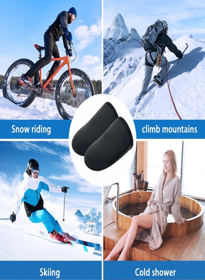 KAHIT Neoprene Toe Covers 2 Pairs 3mm Reusable Toe Warmers Toe Warmers Reusable Heated Toe Warmers Ice Bath Toe Covers Toe Warmer Socks Heated Toe Socks Toe Covers for Ice Bath(2 Pairs-Black-M) - Image 4