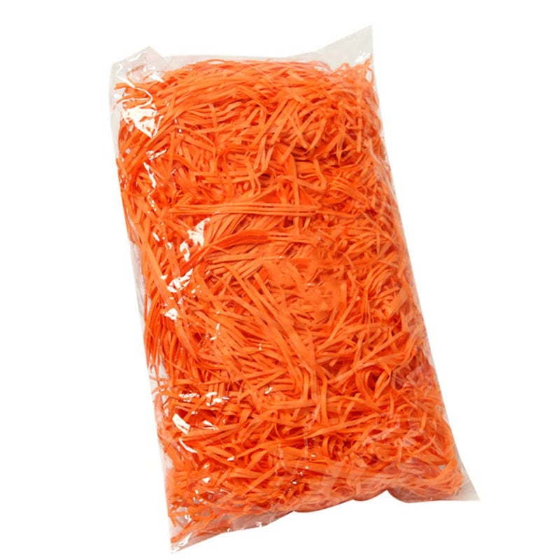 JINZOFLY Easter Grass 100g Shredded Paper for Gift Box Crinkle Cut Paper Shred Filler for Gift Wrapping  Basket FillingOrange