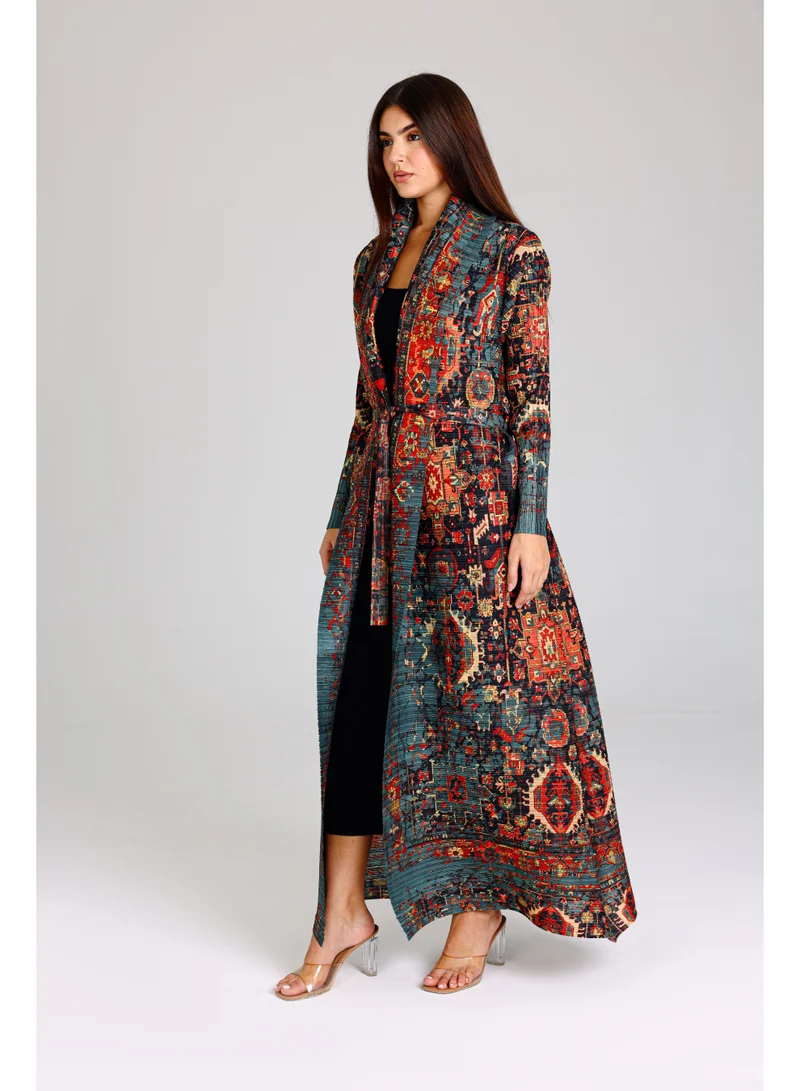 IKKXA  Colorful Printed Arabisque Design Abaya  | Best Price UAE