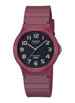 CASIO Casio ساعة أنالوج مقاومة للماء بسوار راتنج أحمر - MQ-24UC-4BDF - 34 ملم  - Image 1