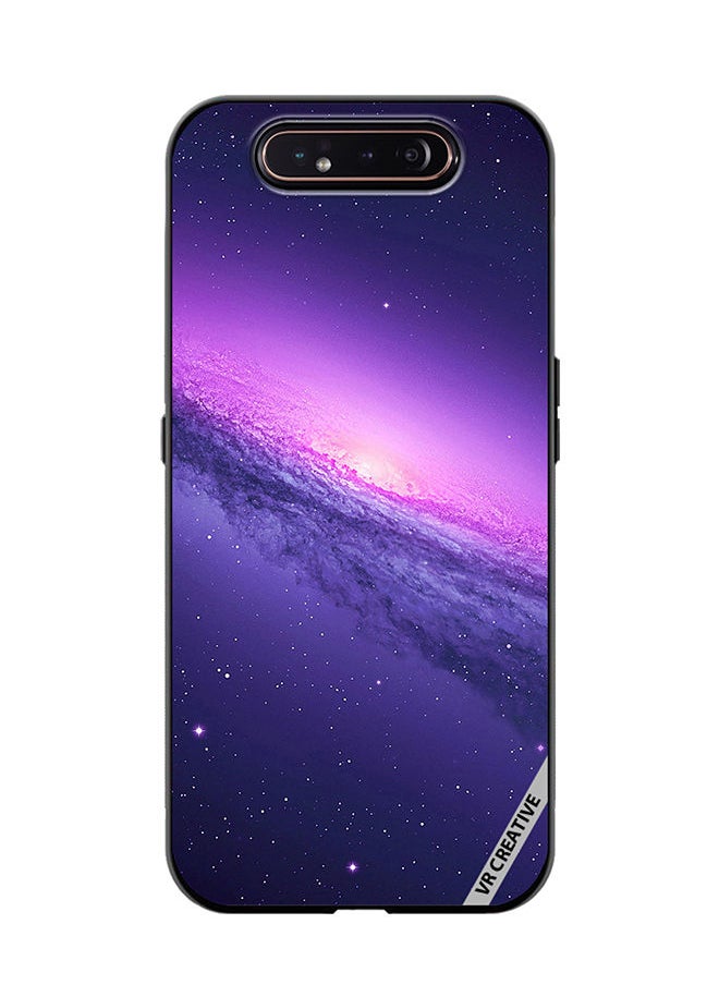 VR CREATIVE - Protective Case Cover For Samsung Galaxy A80 Abstract Crossed Lines Galaxy Seamless Design Multicolour - Image 1