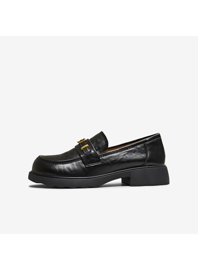 Tata Women's Shoes Spring New Loafers Fashion Casual Versatile Black Size 37 - Image 3