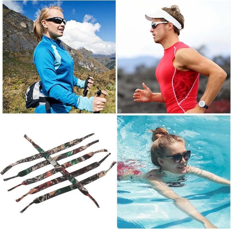 6pcs Floating Anti-slip Glasses Straps for Men Boys, Sport Eyeglass Retainers with Jungle Camouflage, Sturdy Swimming and Outdoor Activity Eyewear Holders - Image 4