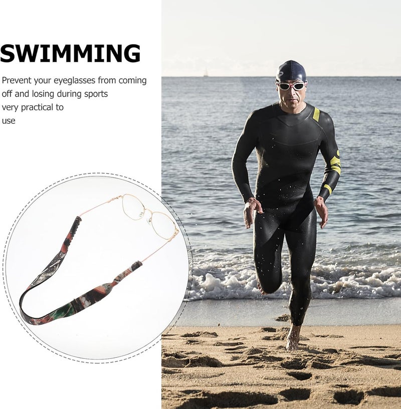 6pcs Floating Anti-slip Glasses Straps for Men Boys, Sport Eyeglass Retainers with Jungle Camouflage, Sturdy Swimming and Outdoor Activity Eyewear Holders - Image 2