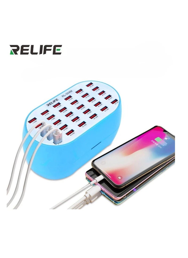 RELIFE RELIFE RL 304M Smart 160W High Power 30 Ports USB Charger Supports 30 Devices for Mobile Phone Tablet Digital Device Charging 