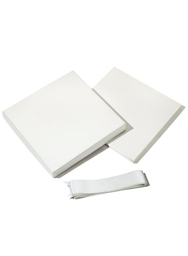 RUSPEPA Medium Birthday Gift Box With Lids Ribbon And Tissue Paper Collapsible Gift Box 1 Pcs 9X9X9 Inches White - Image 2