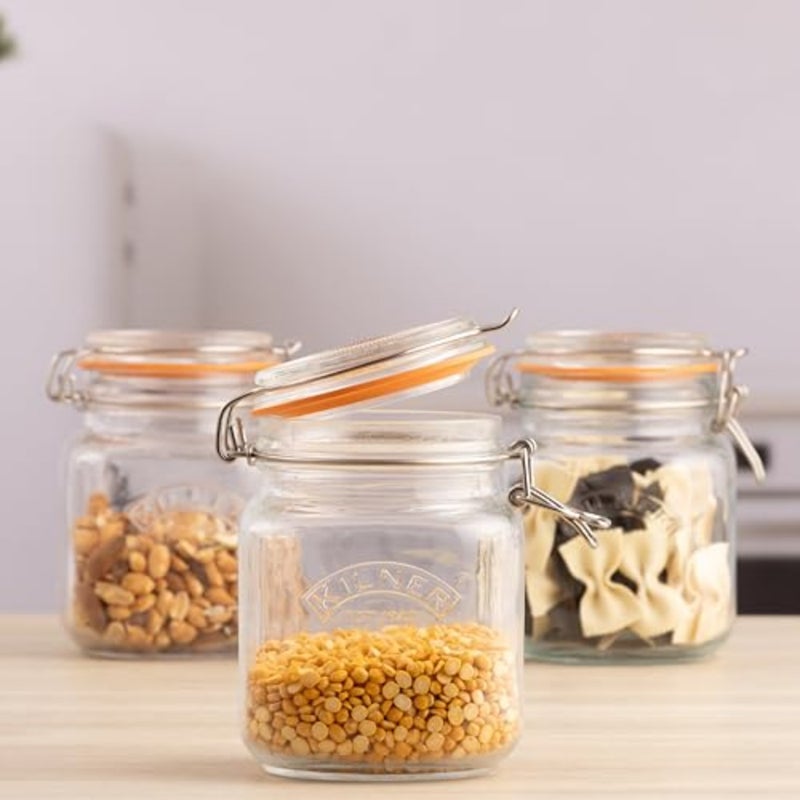 baihuo1 Litre Square Glass Clip Top Preservation and Storage Jars - Image 4