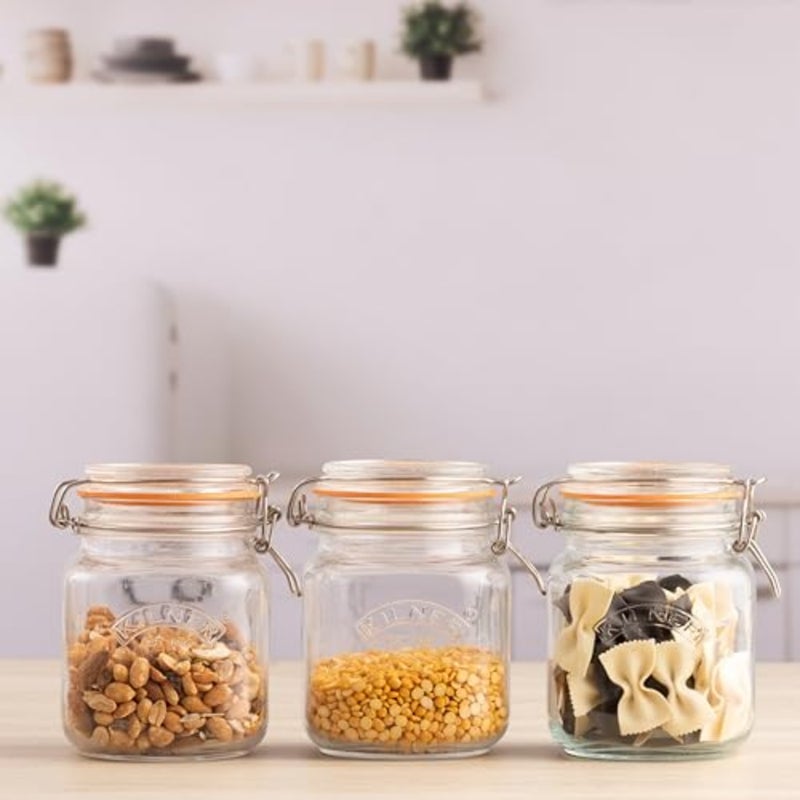baihuo1 Litre Square Glass Clip Top Preservation and Storage Jars - Image 2