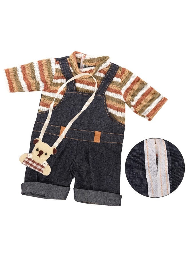 Miunana Miunana 13-16 Inch Baby Doll Dress with Bear Backpack Fit for 35-45 CM Baby Doll One-Piece Dress Baby Doll Bear Jumpsuit  - Image 3