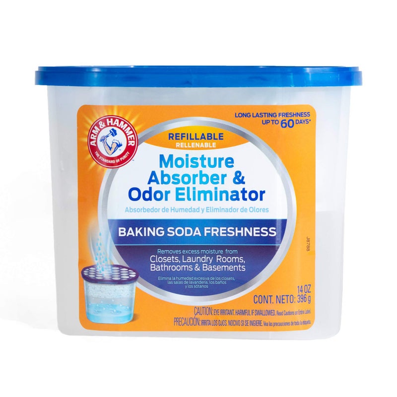 Arm & Hammer Fragrance Free Refillable Moisture Absorber and Odor Eliminator 14 oz. Tub - Image 1