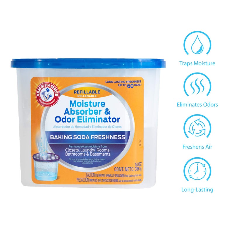 Arm & Hammer Fragrance Free Refillable Moisture Absorber and Odor Eliminator 14 oz. Tub - Image 5