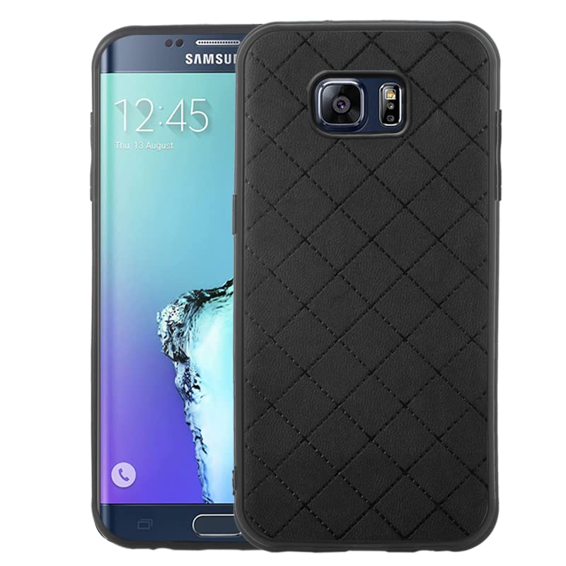 ELISORLI Compatible with Samsung Galaxy S6 Edge Plus Case Rugged Thin Slim Cell Accessories Anti-Slip Fit Rubber TPU Mobile Phone Full Body Cover for Glaxay S6edge + S 6edge 6s 6 Edge+ women Men Black - Image 1