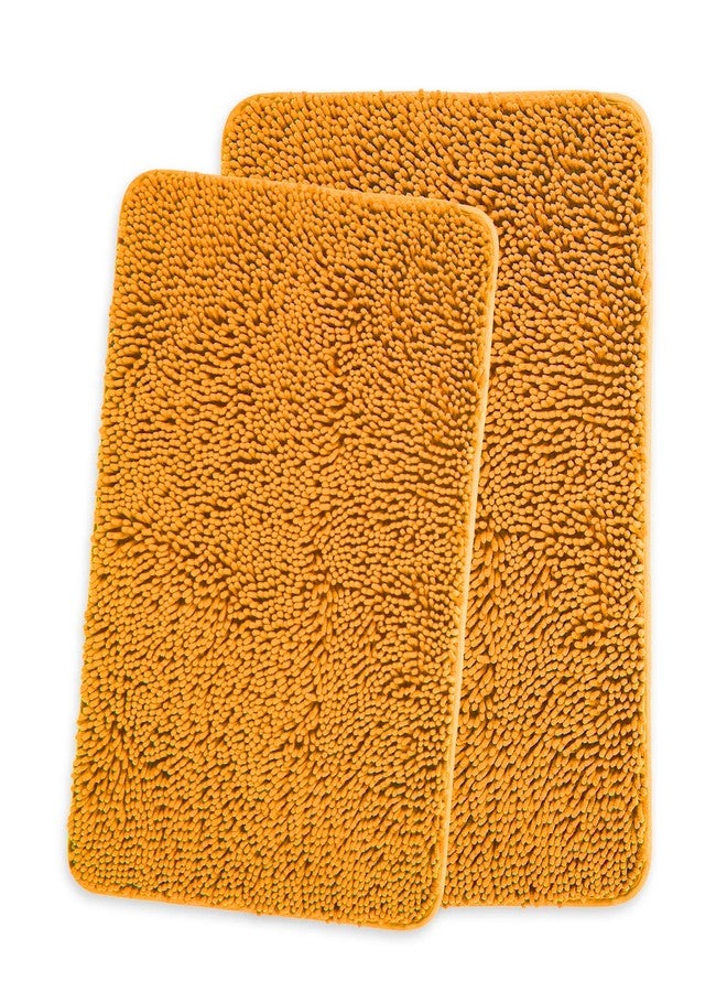 Yeaban Bathroom Rugs Sets 2 Piece - Thick Chenille Bath Mats | Absorbent and Washable Bath Rug Non-Slip, Plush Rugs for Bathroom, Shower, Sink(Flame Orange, 20"x32" and 24"x36") - Image 1