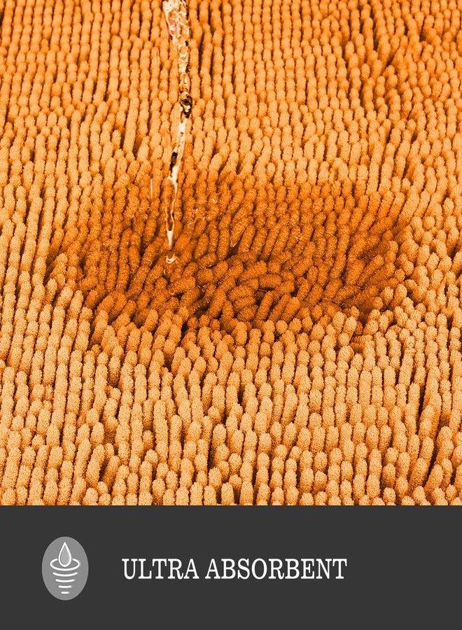Yeaban Bathroom Rugs Sets 2 Piece - Thick Chenille Bath Mats | Absorbent and Washable Bath Rug Non-Slip, Plush Rugs for Bathroom, Shower, Sink(Flame Orange, 20"x32" and 24"x36") - Image 4