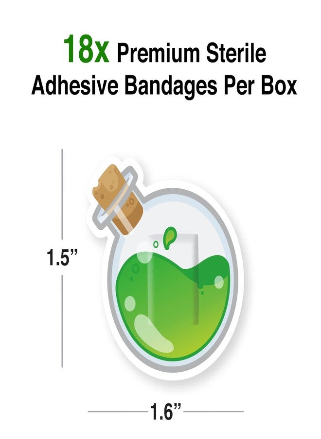 GAMAGO Healing Potion Bandages for Kids & Kidults - Set of 18 Individually Wrapped Self Adhesive Bandages - Sterile, Latex-Free, Easily Removable - Funny Gift & First Aid Addition - Image 2