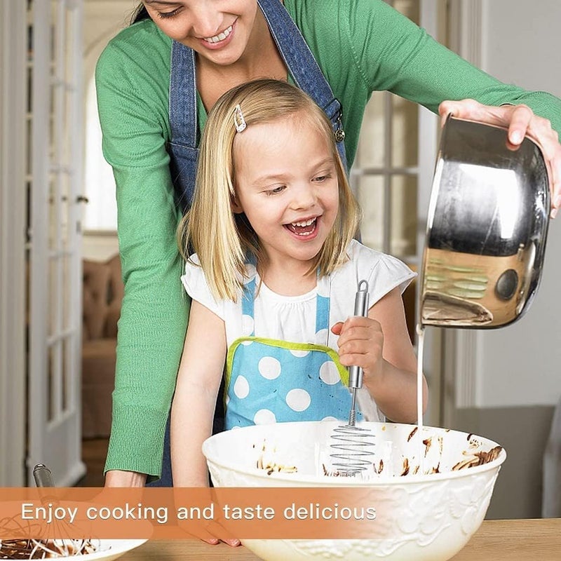 SEKOY SEKOY 1PCS Handheld Wire Egg Stainless Steel Balloon Galaxy Spring Whisk Hand Egg Mixer Eggbeater Whisking Blender Stirring Beater Milk Cream Frother Flour Stirrer for Family Restaurant Kitchen - Image 4