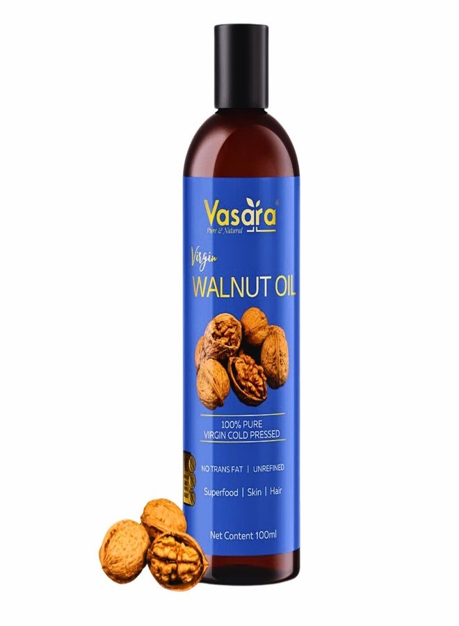 Vasara Cold Pressed Walnut Oil 100ml | Akhrot Ka Tel | Pure & Virgin Grade | Ideal for Hair, Skin, Thyroid Massage | Anti-Aging, Natural Oil for Healthy Hair & Glowing Skin - Image 1