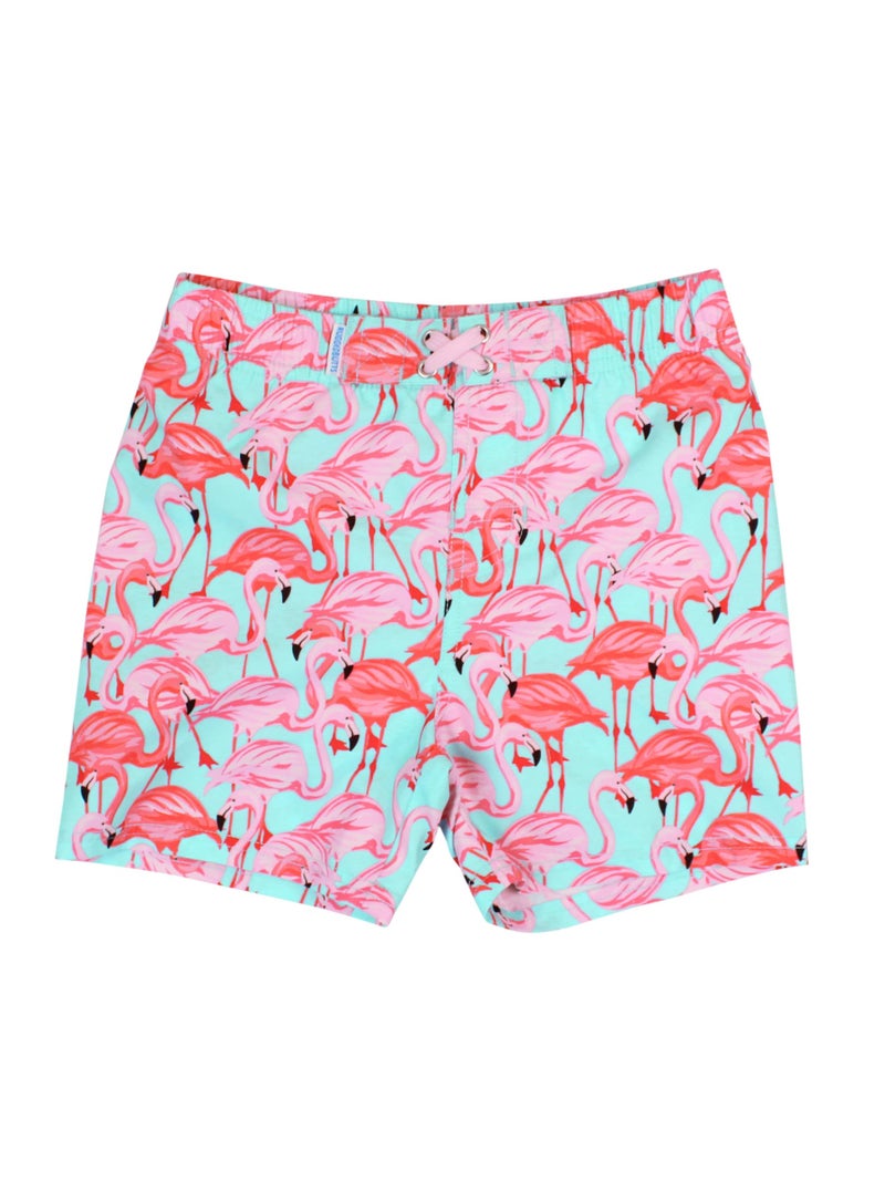 RUGGEDBUTTS Boys UPF50+ Sun Protection Animal Swim Trunks - Fab Flamingo, 2T - Image 1
