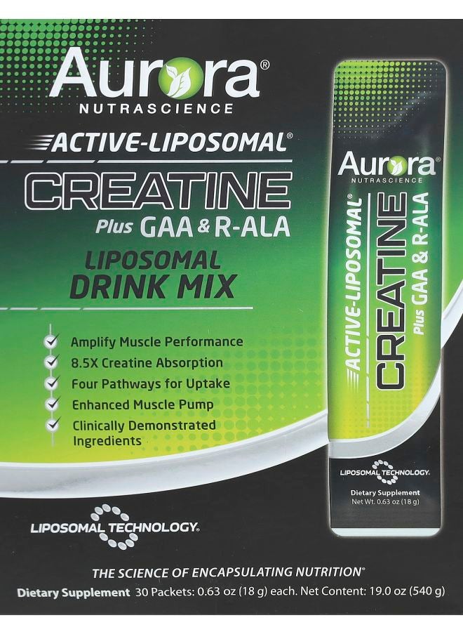 Aurora Nutrascience كرياتين نشط ليبوسومال® بلس GAA و RALA 30 عبوة 0.63 أونصة (18 جرام) لكل منها
