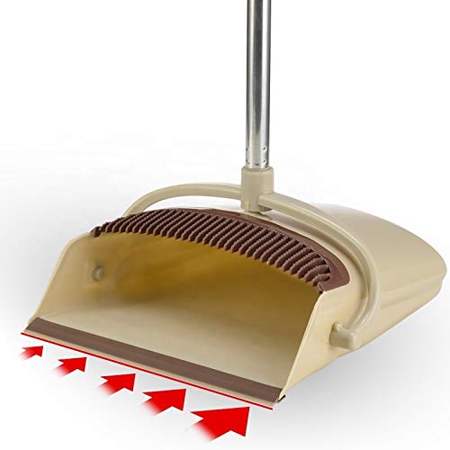 Zusaca Dust Pan and Broom and Dustpan Cleans Broom Combo with Long Handle for Dustpan Combo for Indoor Outdoor Kitchen Schools Hotel Hospital Upright Household Dust Pan with Brush Sweeping Floor - Image 3
