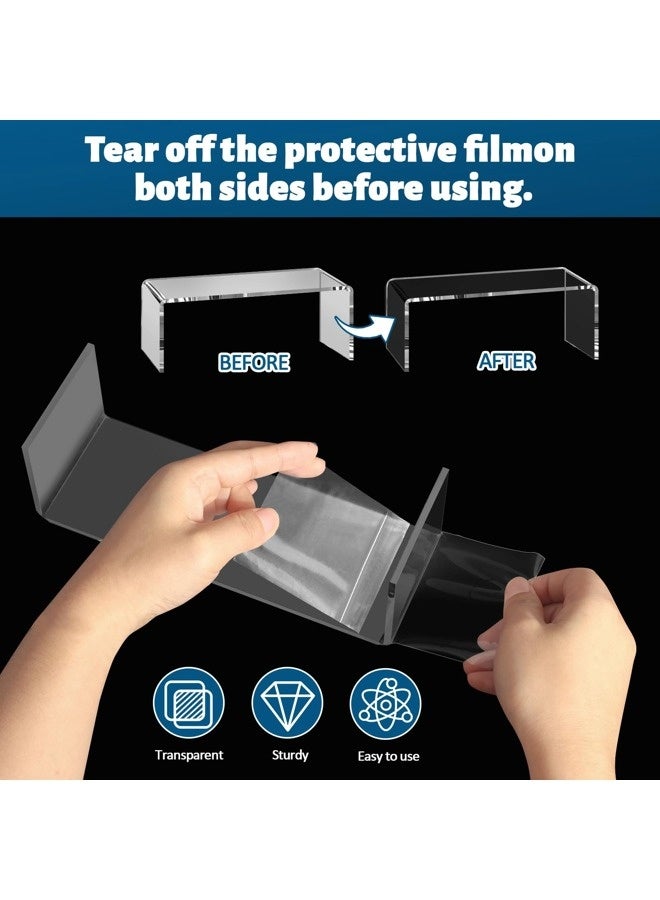 ShebSheb 5 Pcs Large Acrylic Cake Display Stands, 5 Sizes (7'' L ~ 10'' L), Clear Rectangular Tiered Display Risers, Display Shelf for Organizing and Decoration - Image 3