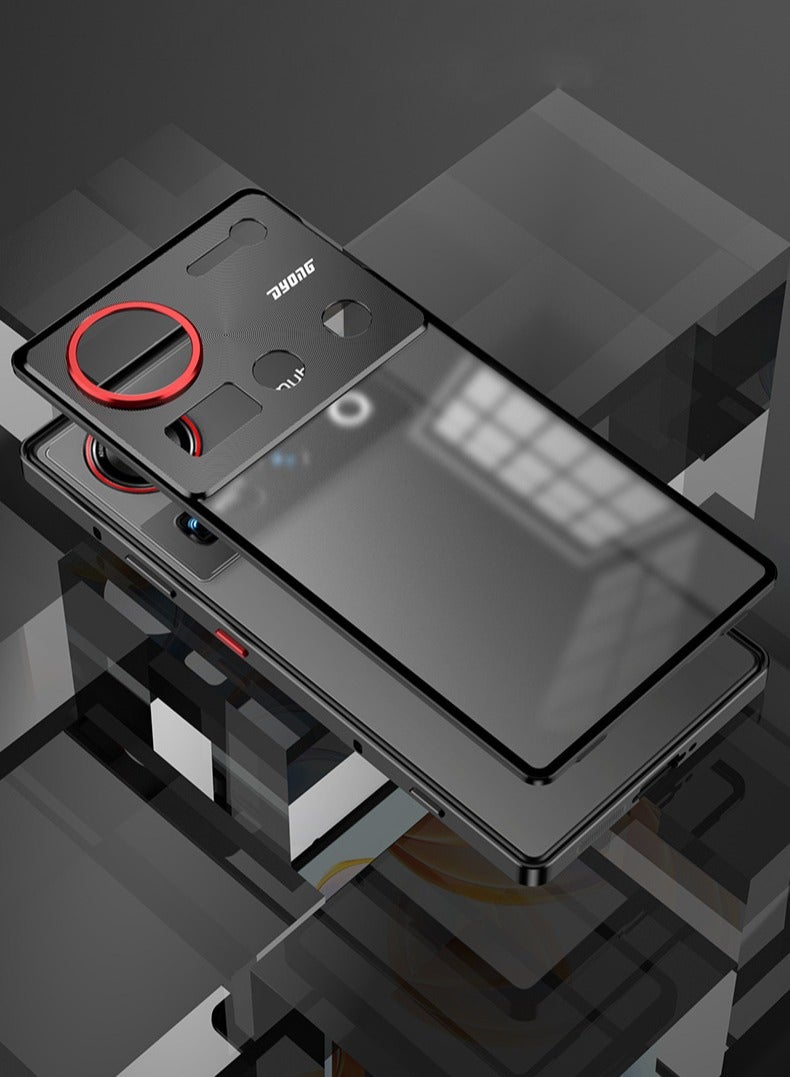 general Case Compatible with ZTE Nubia Z70 Ultra, Single-sided Snap Phone Case with Metal Frame  Translucent Frosted Back Panel, Metal Anti-fall Protective Cover - Image 2