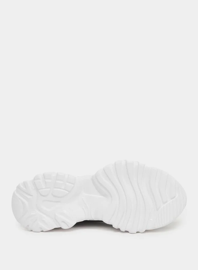 Styli Styli Embroidered Lace Up Chunky Sole Sneakers