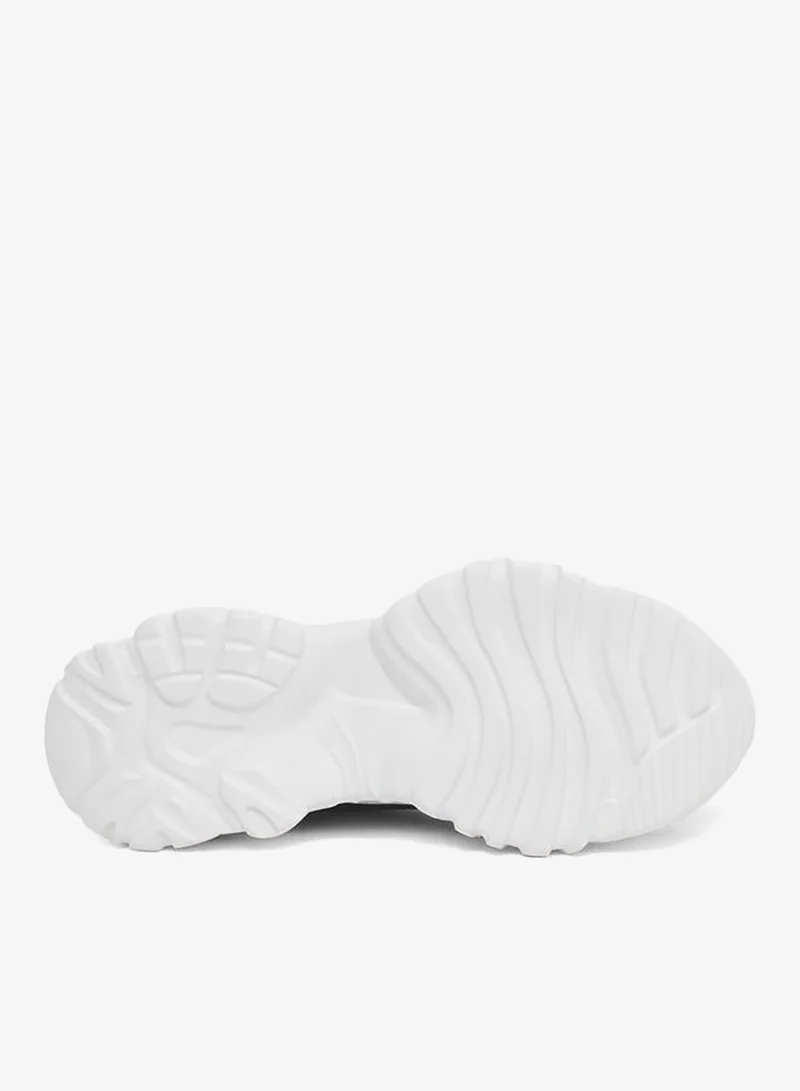 Styli Active  Embroidered Lace Up Chunky Sole Sneakers for Women | Best Price UAE