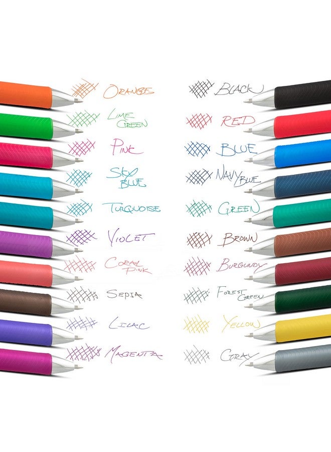 Pentel Energel Rtx Retractable Liquid Gel Pen, (0.7Mm), Medium Line, Metal Tip, Assorted Ink Colors, 20 Pack (Bl77Bp20M) - Image 2