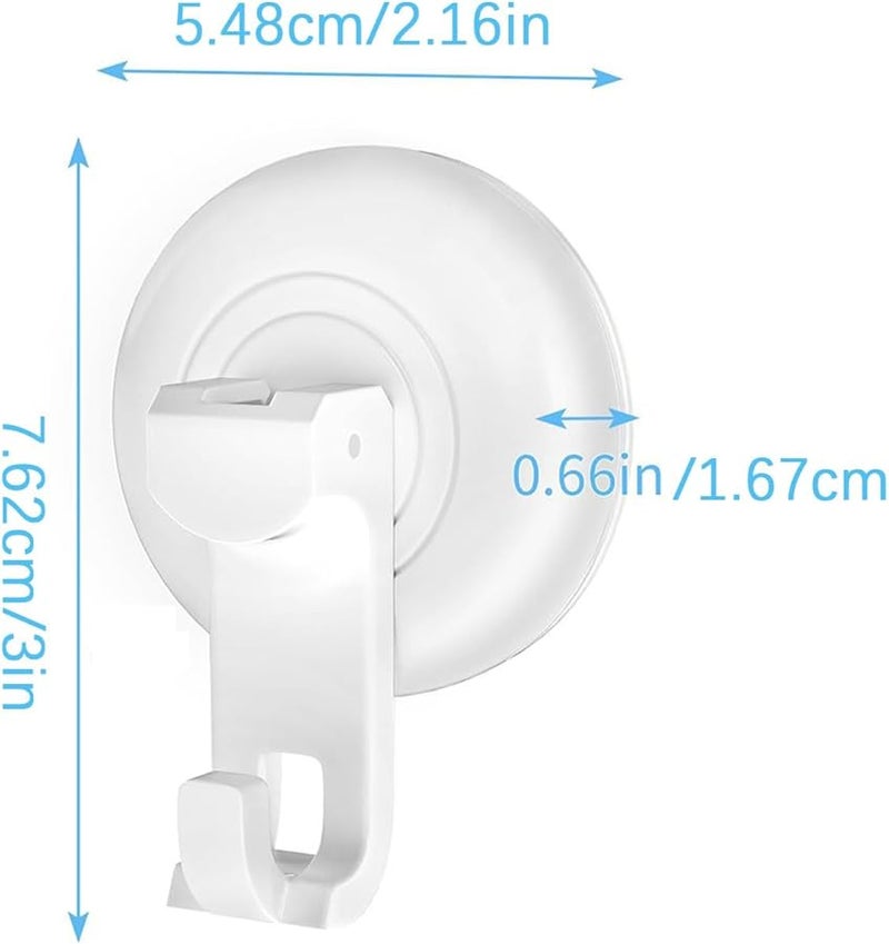 White Suction Cup Hooks 4Pcs No Drill Bathroom Shower Kitchen Towel Hooks - Image 5