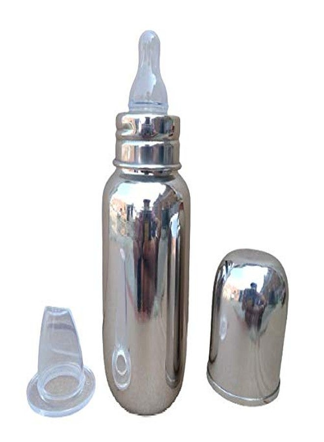 Lappu Double Kids Stainless Steel/Steel Feeder, Anti Colic 2 in 1 Feeding Bottle/Spout Sipper (290ml Bottle & Cover) - Image 2