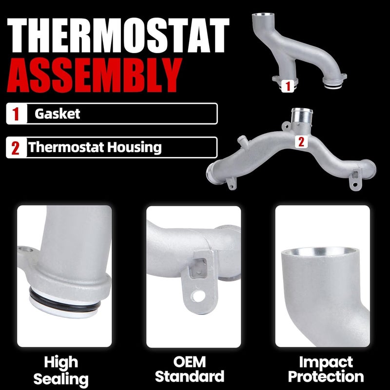 MITZONE Upgraded Coolant Pipe Water Outlet for Land Rover and Jaguar Models - Image 3
