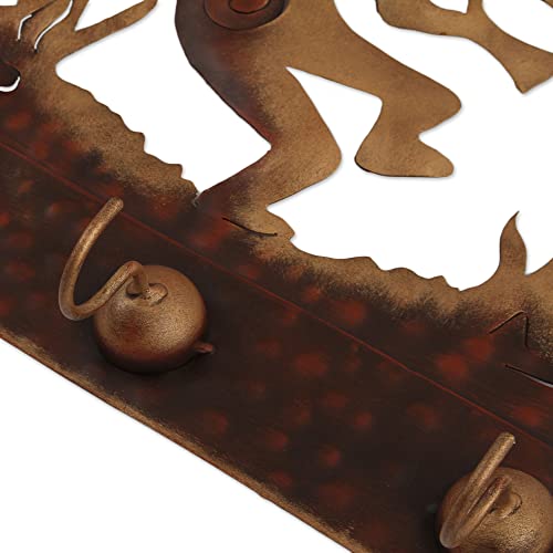 NOVICA Southwest Theme Iron Wall Mounted Coat Hanger, Kokopelli Serenade' - Image 3