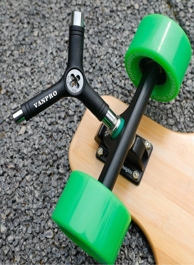 Vanpro All-In-One Skate Tools Multi-function Portable Skateboard T Tool Accessory with T-type Allen Key and L-type Phillips Head Wrench Screwdriver (Black-Y) - Image 3
