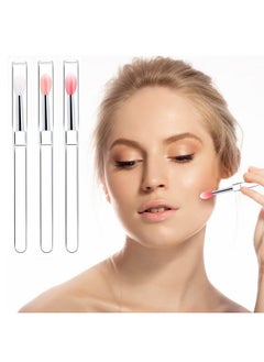 maycreate maycreate ® 3Pcs Lip Brush For Lipstick, Reusable Silicone Lip Applicator With Cover, Retractable Lip Scrub Brush For Lip Gloss, Lip Cream, Lip Masks Applying Makeup Tools  - Image 1