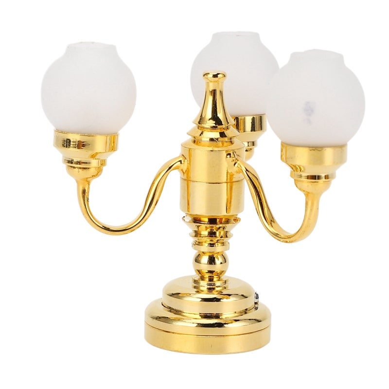 1:12 Miniature Chandelier: Frosted Lampshade, Easy Switch Operation - Energy Saving LED, Super Bright Light Dollhouse Ceiling Light for 1:12 Dollhouse Enthusiasts, Miniature Craft Collection - Image 4