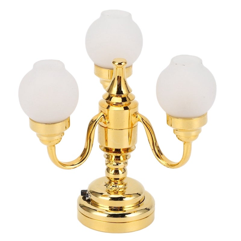 1:12 Miniature Chandelier: Frosted Lampshade, Easy Switch Operation - Energy Saving LED, Super Bright Light Dollhouse Ceiling Light for 1:12 Dollhouse Enthusiasts, Miniature Craft Collection - Image 1