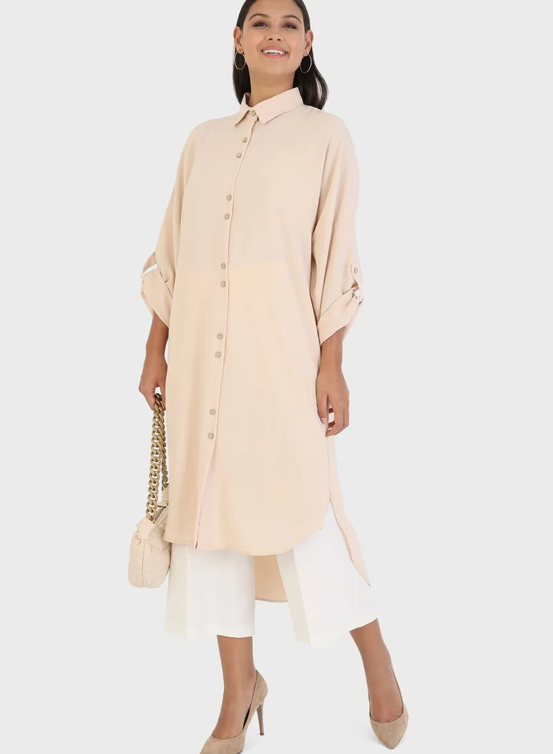 Por La Cara By Modanisa Button Down Longline Tunic