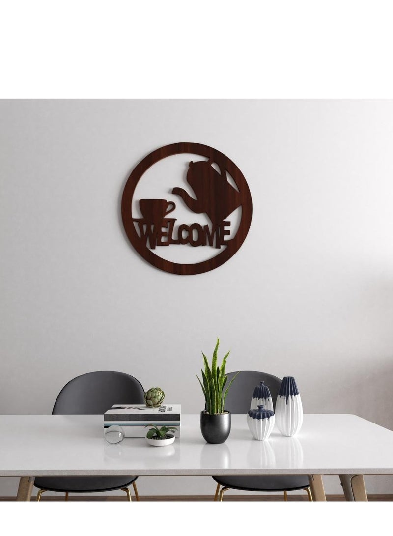 حكاية شمعة لوحة فنية جدارية ديكور - بتصميم ترحيبي "ويلكوم" باللون البني المميز - Image 1