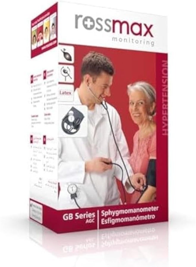 Rossmax GB102 Swiss Desgin Aneroid Blood Pressure Monitor (Black) with Stethoscope