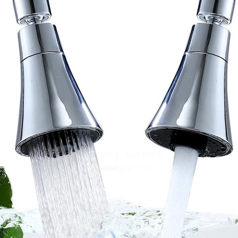 Nathgra ABS Faucet Aerator AntiSplash Swivel Kitchen Faucet Head 360 Rotatable Water Saving Faucet 2 Water Modes Faucet Extension Silver Chrome Finish - Image 5