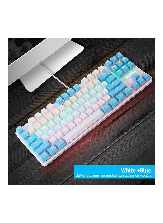 Generic - 87 Keys Wired Mixed Light Keyboard With Mechanical Blue Switch Suspension Button - Image 1