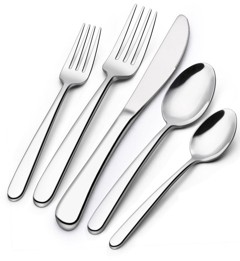 60Piece Silverware Set for 12 Wildone Premium Stainless Steel Flatware Set Heavy Duty Cutlery Utensil Set for Home Restaurant Include Fork Knife Spoon Set Dishwasher Safe