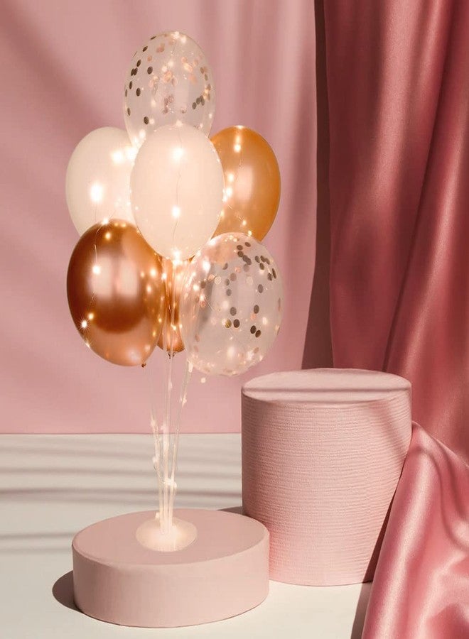 Ainiv 2 Set Table Balloon Stand Kit with Lights, Light Up Balloon Holder Include 16 Pink Latex Confetti Balloons, Wedding Party Decorations for Birthday, Graduation, Anniversary, Christmas - Image 3
