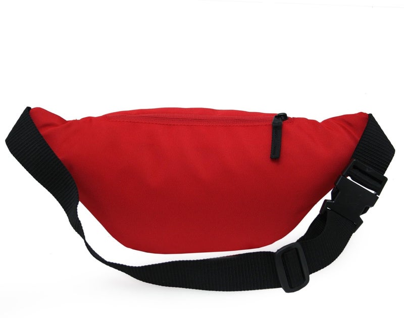 WORLD STAR Polyester Waist Pack Travel Handy Hiking Zip Pouch Document Money Phone Belt Sport Bag for Men and Women and Adult | Red-1 | Rock red Waist Bag - Image 4