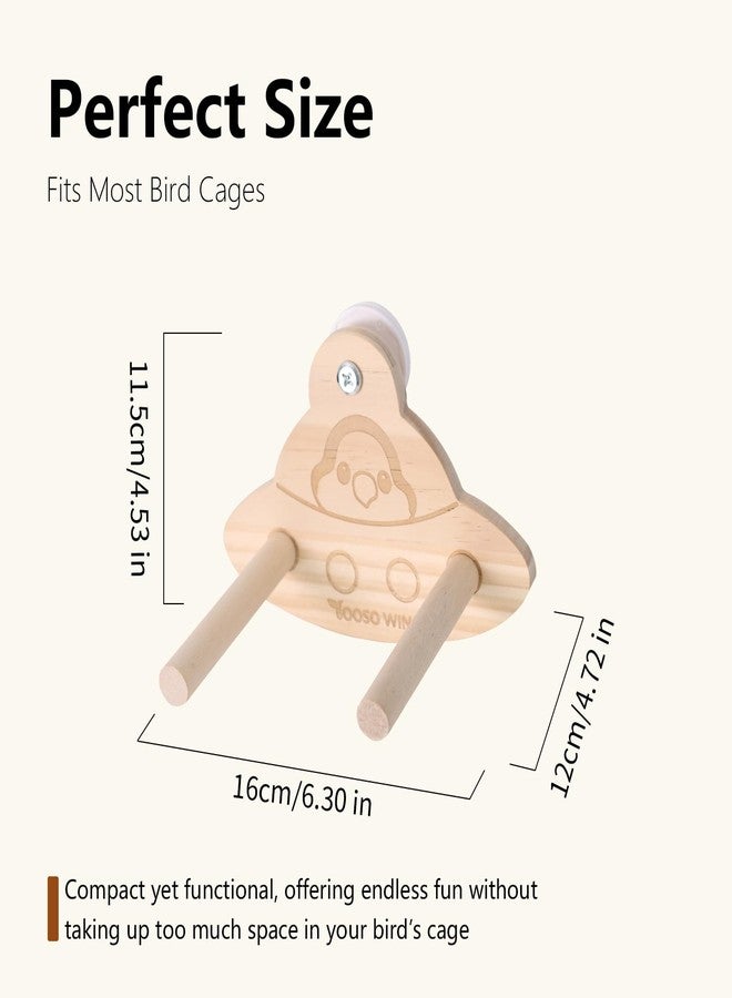 YOOSO WING Bird Swing Perch Toy - Wooden Parrot Swing Stand with Wobble Function, Balance Play Gym for Small/Medium Parrots (Budgies, Cockatiels, Lovebirds) Cage Accessories (Nymphicus hollandicus Pattern) - Image 2