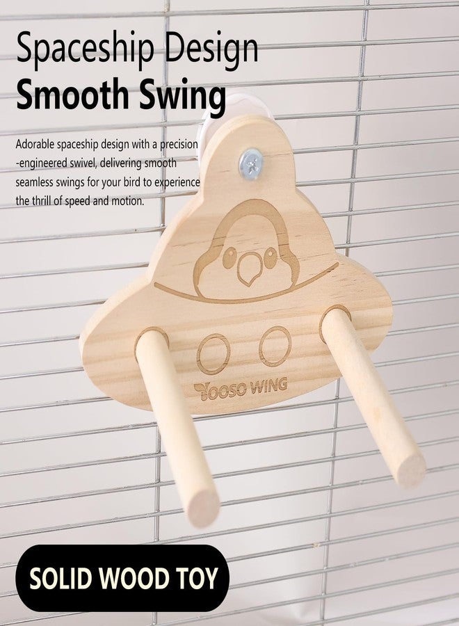 YOOSO WING Bird Swing Perch Toy - Wooden Parrot Swing Stand with Wobble Function, Balance Play Gym for Small/Medium Parrots (Budgies, Cockatiels, Lovebirds) Cage Accessories (Nymphicus hollandicus Pattern) - Image 4