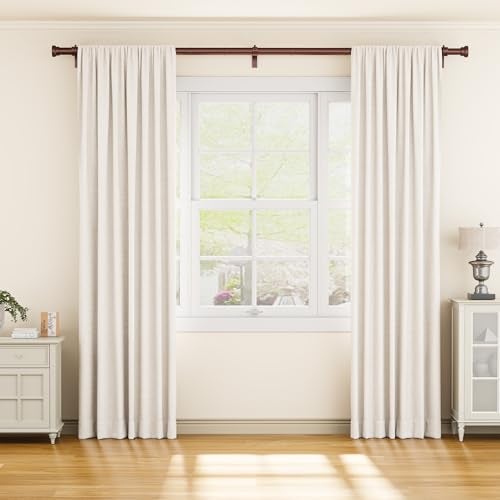 YaFex Curtain Rods 32-118 Inch, Heavy Duty 1 Inch Adjustable Curtain Rod for Windows, Bronze Long Window Treatment Rods, Modern Design, Easy Installation - Image 2